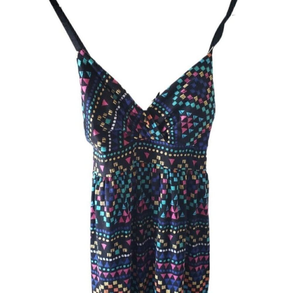 Fun Multi-Color Patterned Maxi Sundress _ - Picture 2 of 3